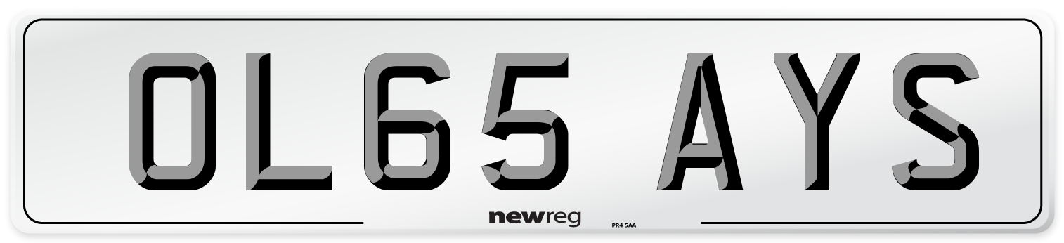 OL65 AYS Number Plate from New Reg
